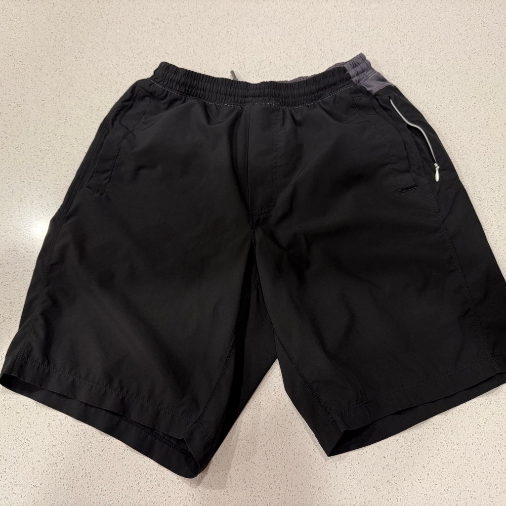 Birddogs Black Athletic Shorts Lightweight Elastic Waist - Large/Long 9 1/4”